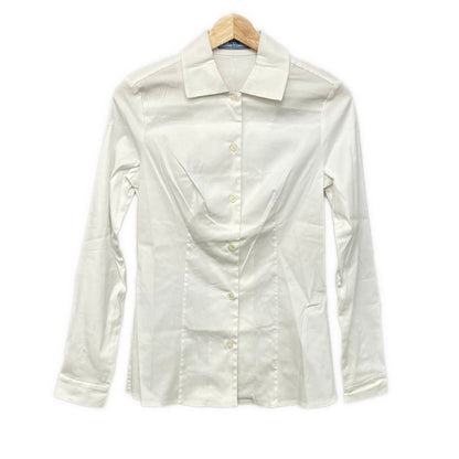 Prada Long Sleeve Shirt Blouse 36 White