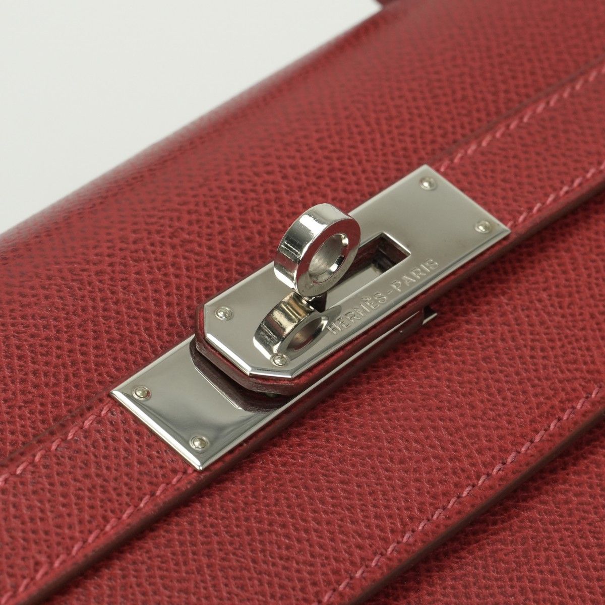 Hermes Kelly 32 Tote Shoulder Bag Lycee Rouge Vif Rougevif Red Silver 2-Way S — view 7