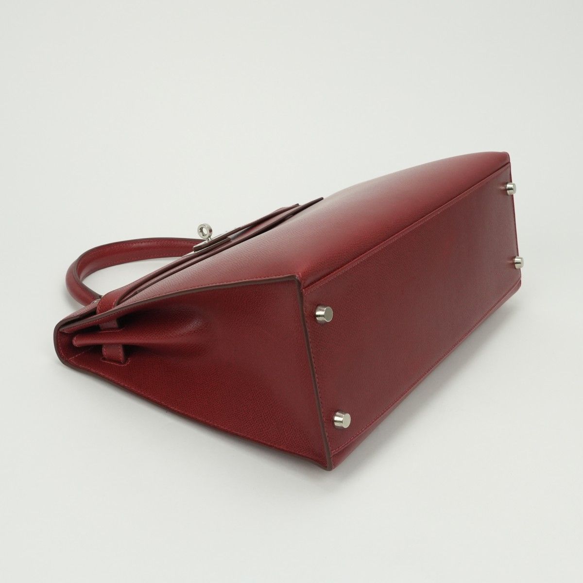 Hermes Kelly 32 Tote Shoulder Bag Lycee Rouge Vif Rougevif Red Silver 2-Way S — view 6
