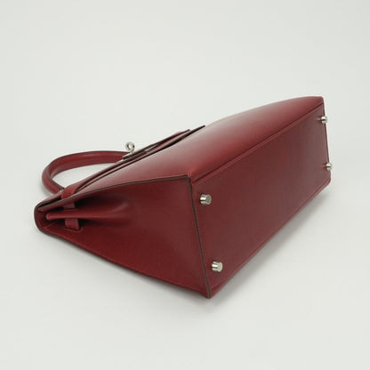 Hermes Kelly 32 Tote Shoulder Bag Lycee Rouge Vif Rougevif Red Silver 2-Way S — view 6