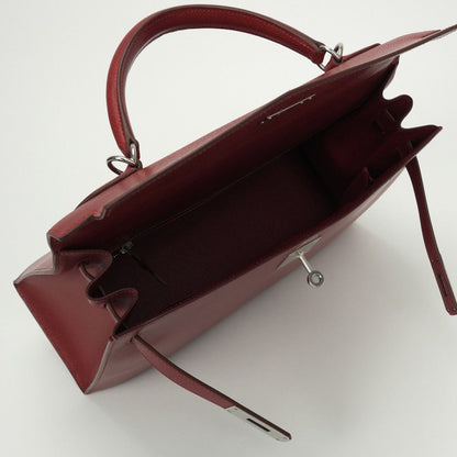 Hermes Kelly 32 Tote Shoulder Bag Lycee Rouge Vif Rougevif Red Silver 2-Way S — view 9