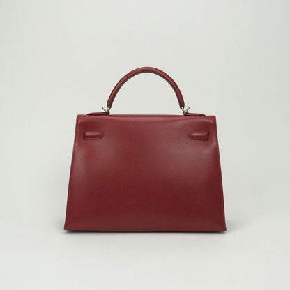 Hermes Kelly 32 Tote Shoulder Bag Lycee Rouge Vif Rougevif Red Silver 2-Way S — view 3