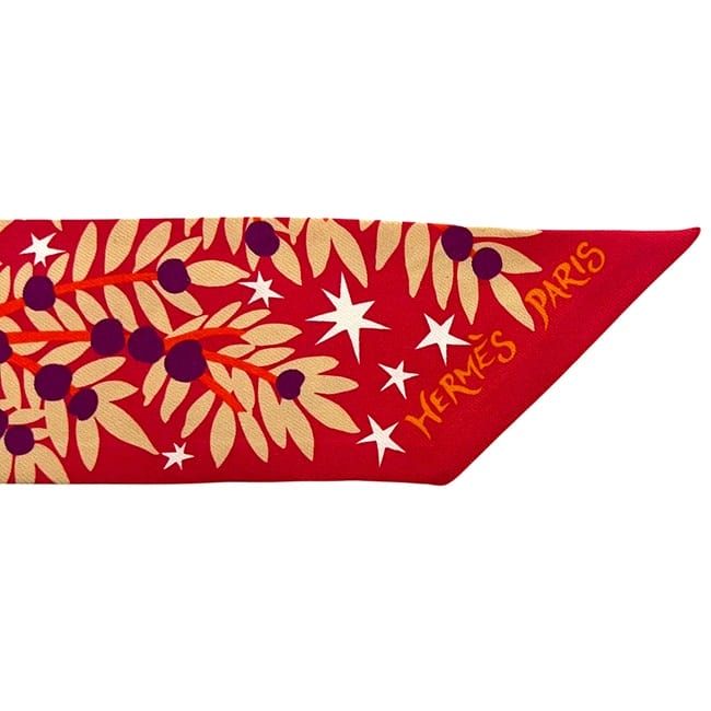 Hermes Ribbon Scarf Twill Red Orange — view 5