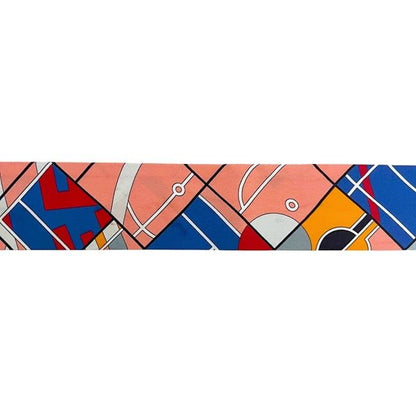 Hermes Ribbon Scarf Twilly Pink Blue Cleaned — view 5