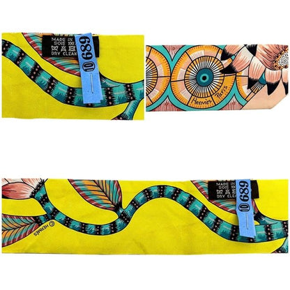 Hermes Ribbon Scarf Twill Yellow Green — view 4