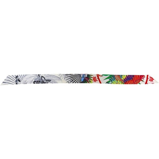 Hermes Ribbon Scarf Twill Multicolor White Phoenix Myth — view 3