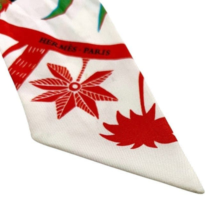 Hermes Ribbon Scarf Twill Multicolor White Phoenix Myth — view 8