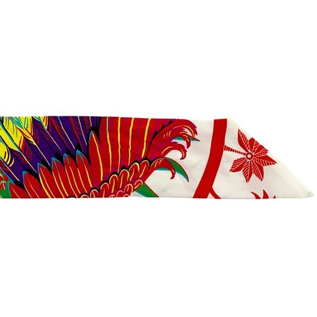 Hermes Ribbon Scarf Twill Multicolor White Phoenix Myth — view 5