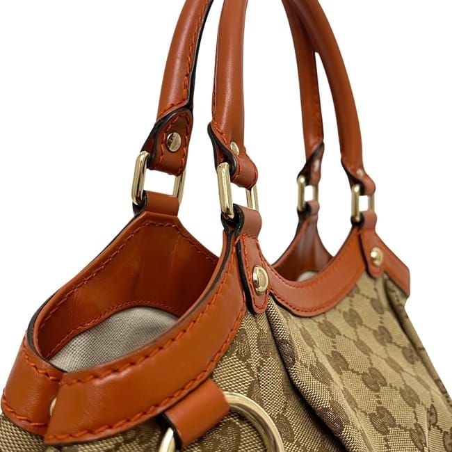 Gucci Tote Beige Orange GG Canvas Interlocking — view 8