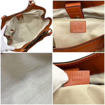Gucci Tote Beige Orange GG Canvas Interlocking — view 3
