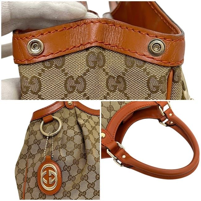 Gucci Tote Beige Orange GG Canvas Interlocking — view 6