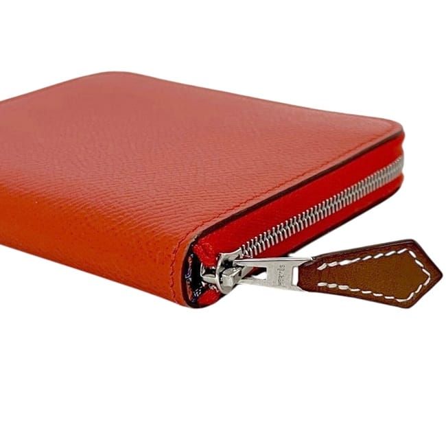 Hermes Coin Case Azap Compact Silk in Red Rose Texas — view 6
