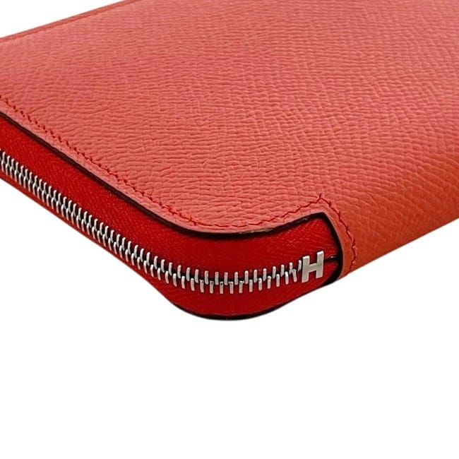 Hermes Coin Case Azap Compact Silk in Red Rose Texas — view 7