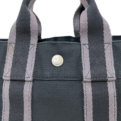 Hermes Handbag Deauville PM Black Canvas — view 6