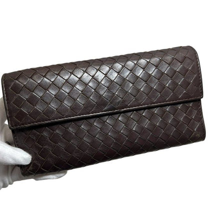 Bottega Veneta Bifold Wallet Brown Intrecciato — view 9
