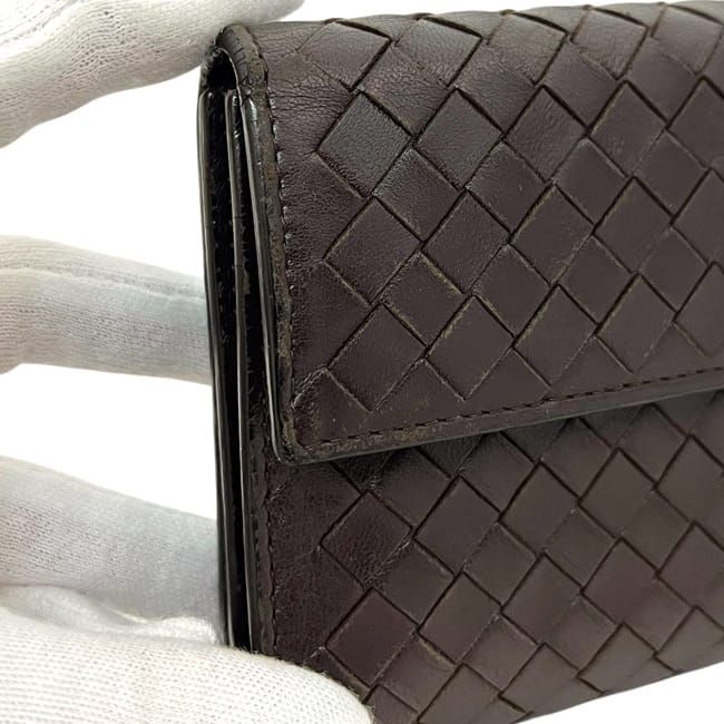 Bottega Veneta Bifold Wallet Brown Intrecciato — view 8