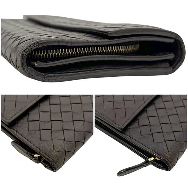 Bottega Veneta Bifold Wallet Brown Intrecciato — view 7