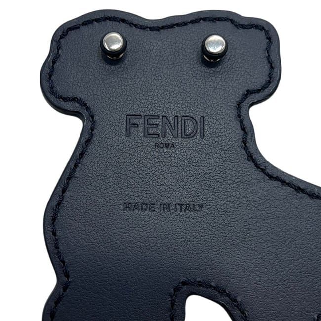 Fendi Bag Charm Stud Navy Dark Blue Water Faucet Leather — view 5