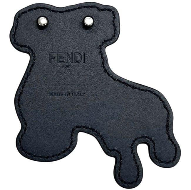 Fendi Bag Charm Stud Navy Dark Blue Water Faucet Leather — view 3
