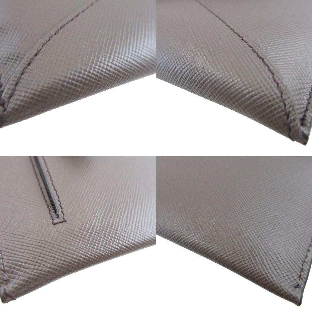 Prada Saffiano Leather Graphite Wallet Document Case — view 6