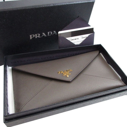 Prada Saffiano Leather Graphite Wallet Document Case — view 2