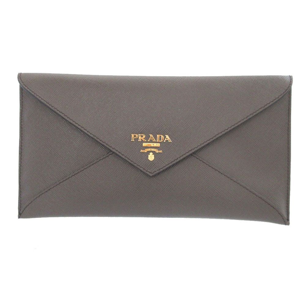 Prada Saffiano Leather Graphite Wallet Document Case