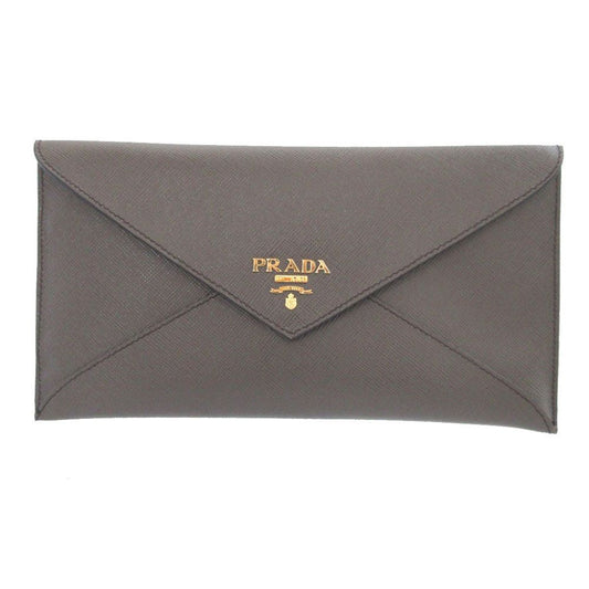Prada Saffiano Leather Graphite Wallet Document Case
