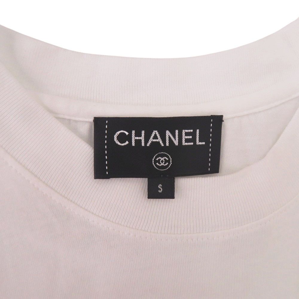 Chanel Pharrell Williams Beads Logo Short Sleeve T-Shirt Cotton White Pink — view 4