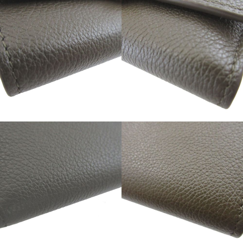Loewe Pebble Small Vertical Wallet Leather Khaki Trifold — view 7
