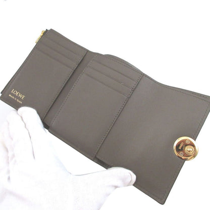 Loewe Pebble Small Vertical Wallet Leather Khaki Trifold — view 4