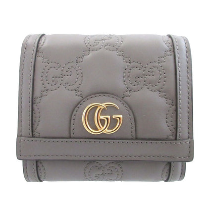 Gucci GG Matelasse Leather Gray Bifold Wallet