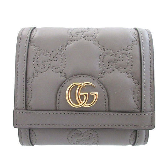 Gucci GG Matelasse Leather Gray Bifold Wallet