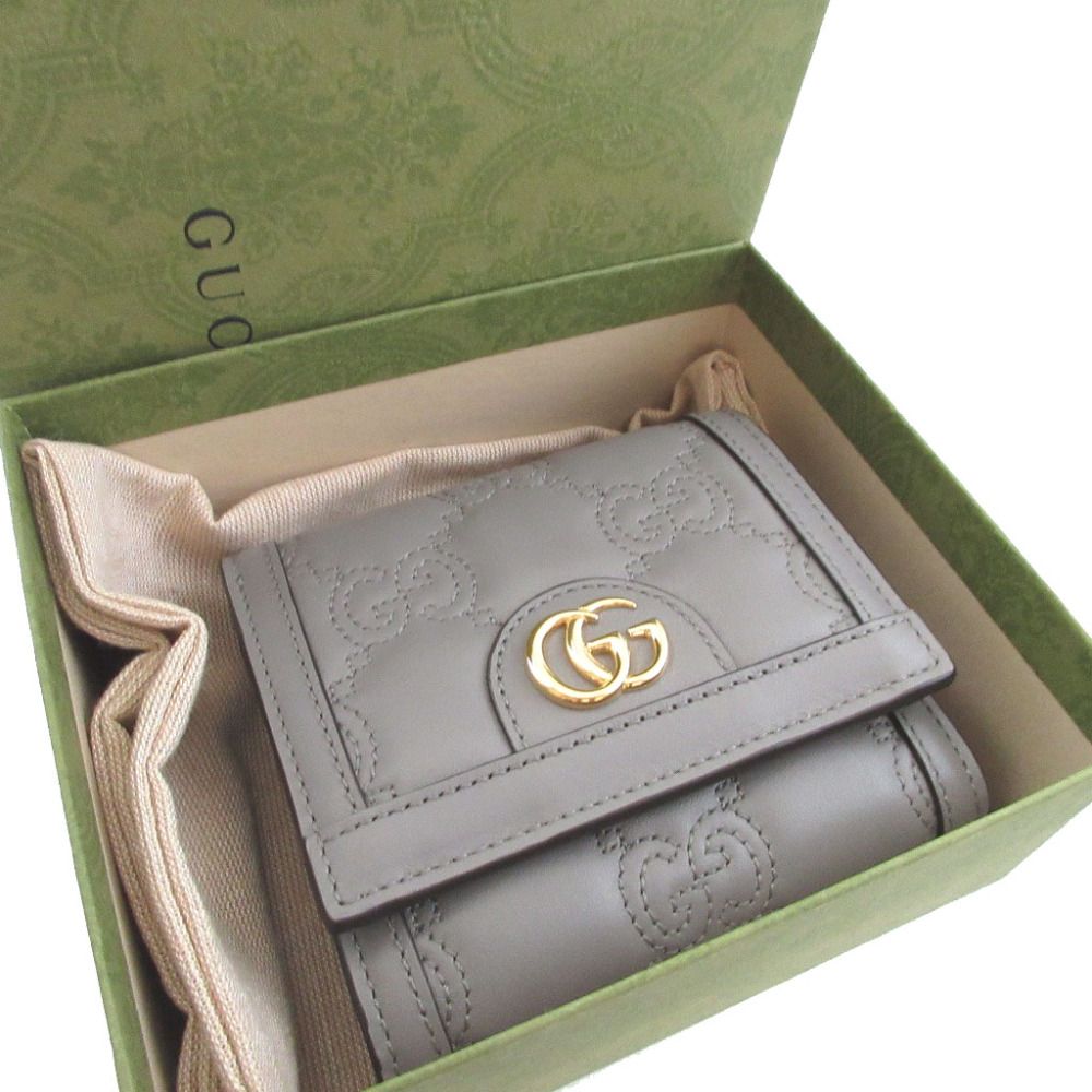 Gucci GG Matelasse Leather Gray Bifold Wallet — view 2