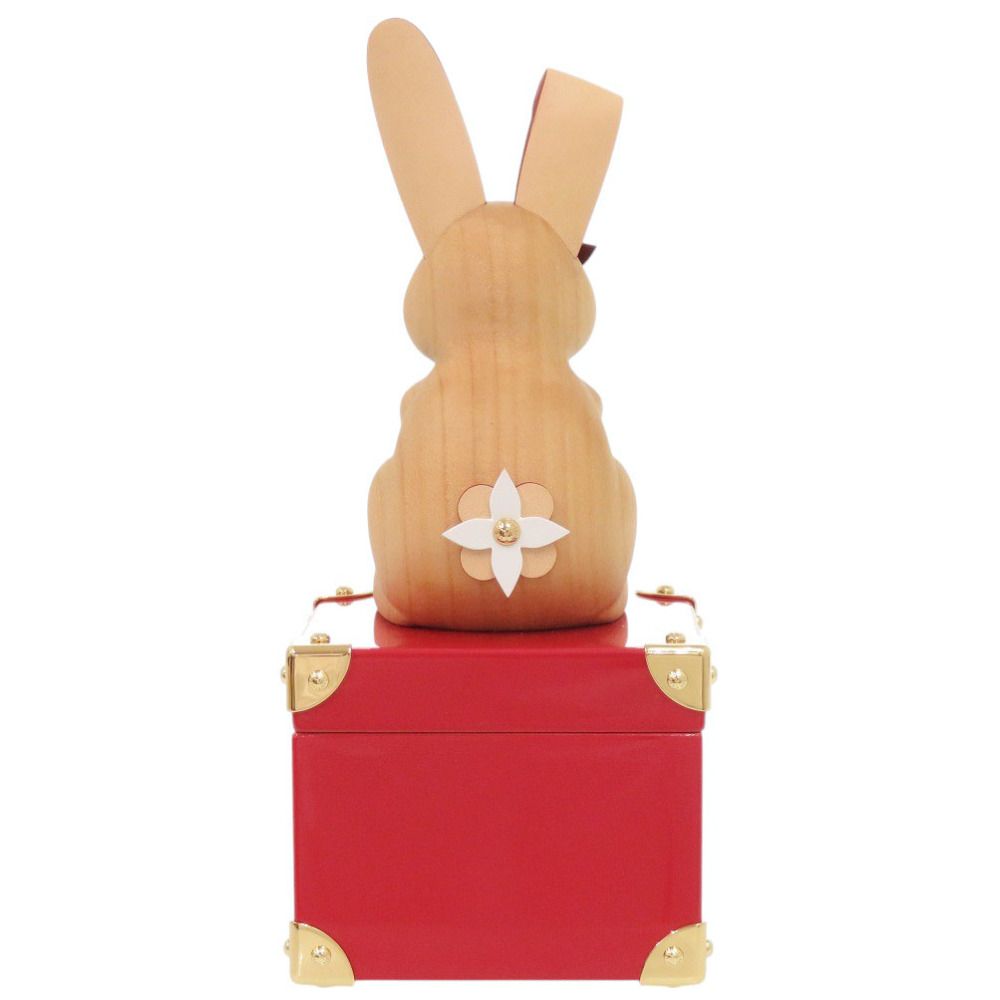 Louis Vuitton Rabbit Box Zodiac Wood Lacquer Leather Brown Red Case — view 3