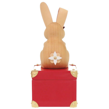 Louis Vuitton Rabbit Box Zodiac Wood Lacquer Leather Brown Red Case — view 3