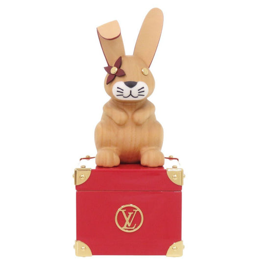 Louis Vuitton Rabbit Box Zodiac Wood Lacquer Leather Brown Red Case