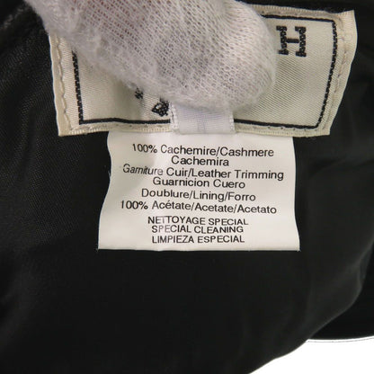 Hermes Bucket Hat Ribbon 58 Cashmere Leather Acetate Brown Black Hat — view 8