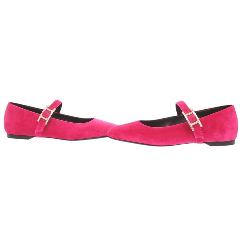 Hermes Jane 35.5 Velour Fuchsia Ballet Shoes — view 6