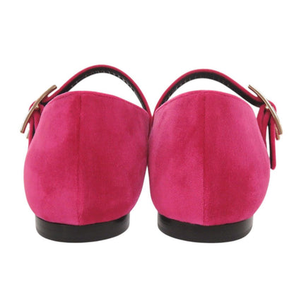 Hermes Jane 35.5 Velour Fuchsia Ballet Shoes — view 4