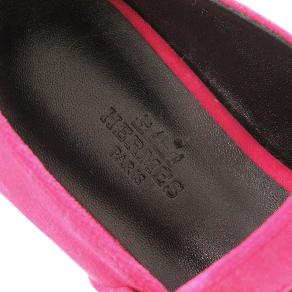 Hermes Jane 35.5 Velour Fuchsia Ballet Shoes — view 8