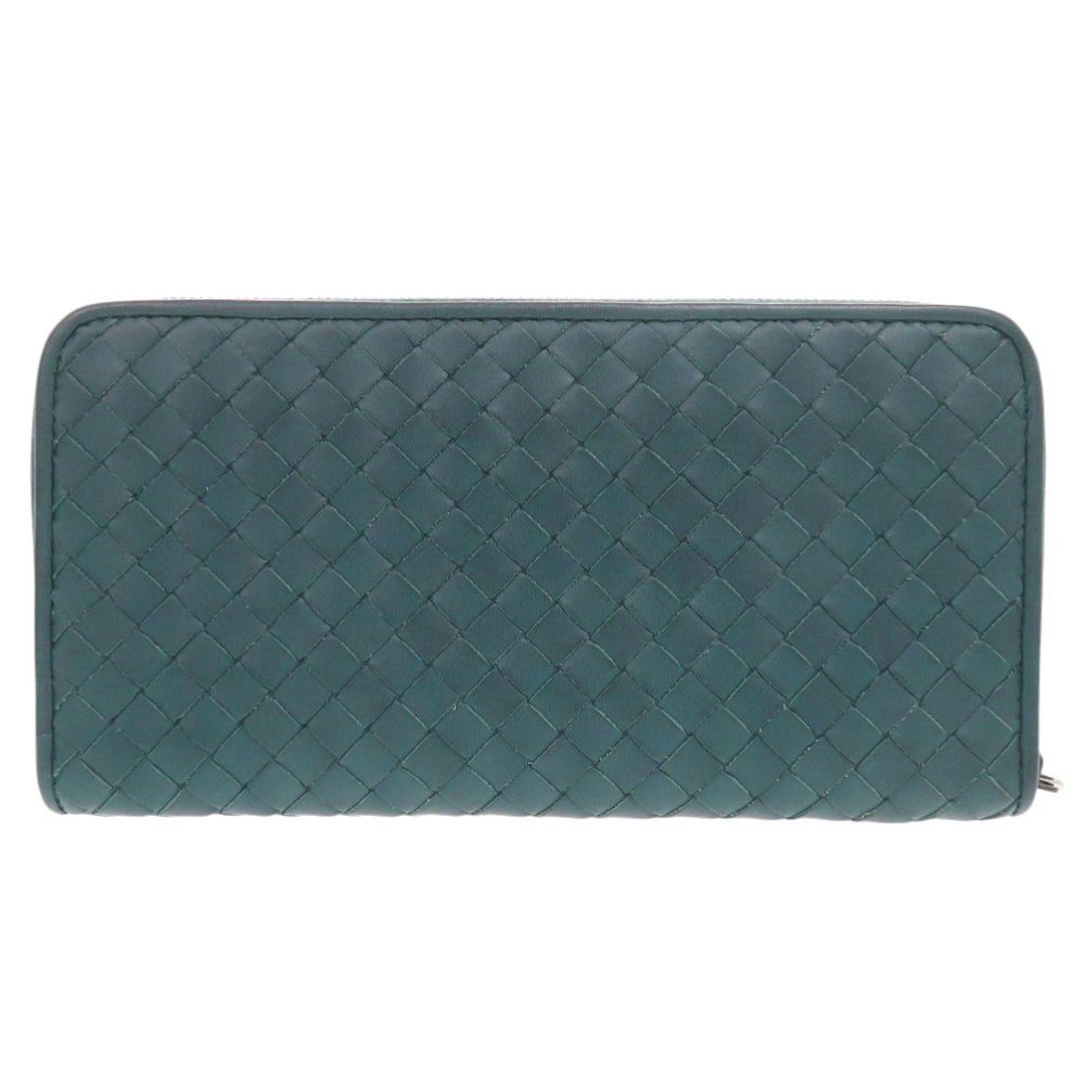 Bottega Veneta Intrecciato Leather Blue Zip Around Wallet — view 3