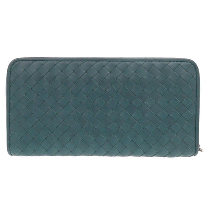 Bottega Veneta Intrecciato Leather Blue Zip Around Wallet — view 3