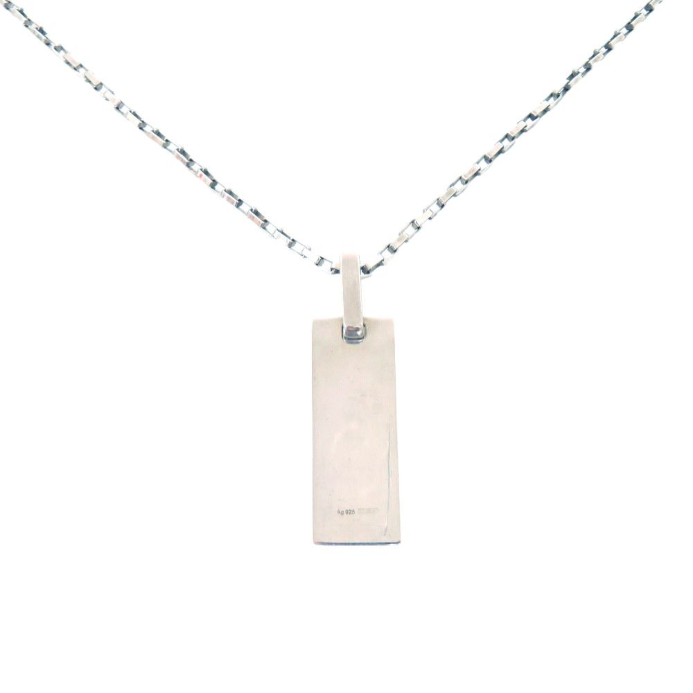 Gucci Logo Plate 925 Sterling Silver Necklace Pendant — view 2
