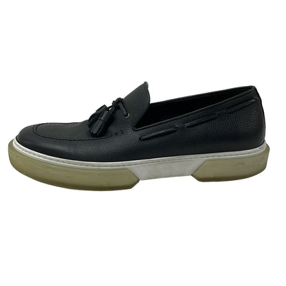 Hermes Slip on 42 Black Tassel Leather Slipper