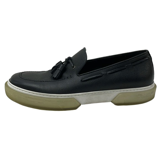 Hermes Slip on 42 Black Tassel Leather Slipper