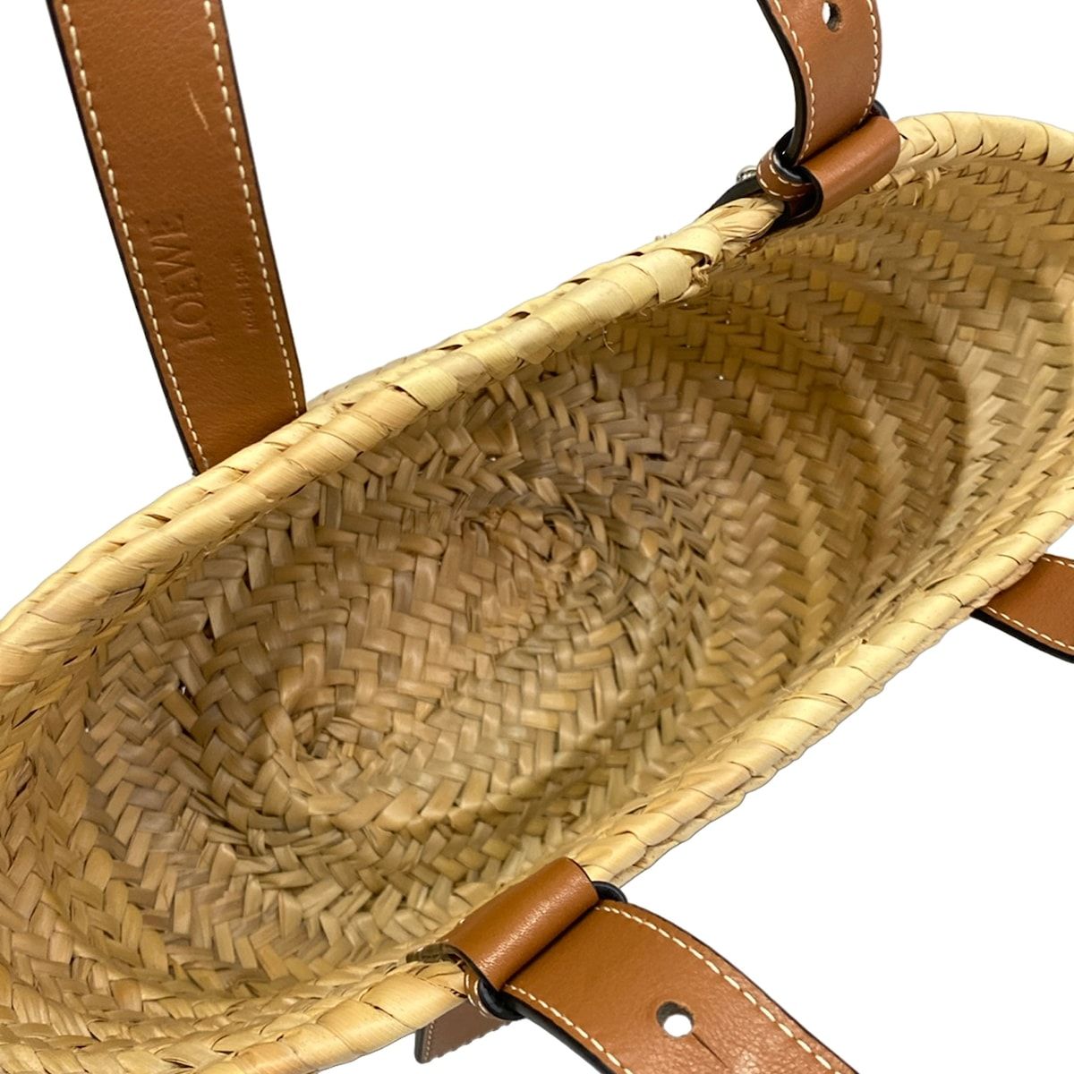 Loewe Tote Basket Beige Navy Brown Leather — view 7