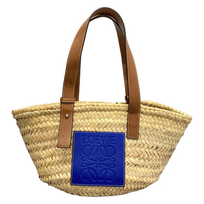Loewe Tote Basket Beige Navy Brown Leather