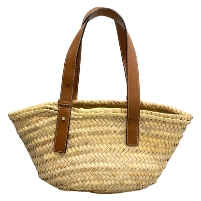 Loewe Tote Basket Beige Navy Brown Leather — view 3