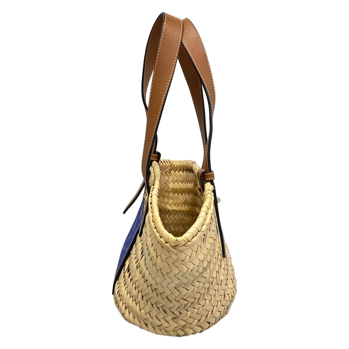 Loewe Tote Basket Beige Navy Brown Leather — view 4