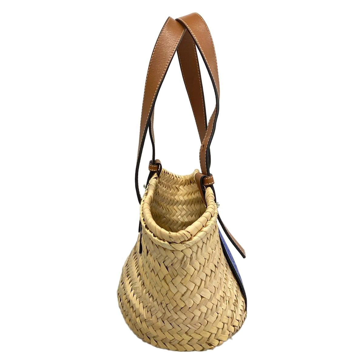 Loewe Tote Basket Beige Navy Brown Leather — view 2